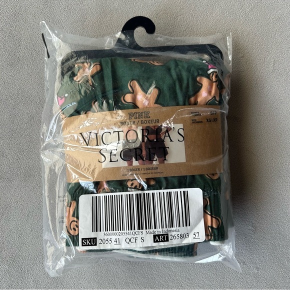 Pink ~ Victoria’s Secret ~ Gingerbread Unisex Boxer Short ~ Men’s XS Women’s S - Picture 3 of 7